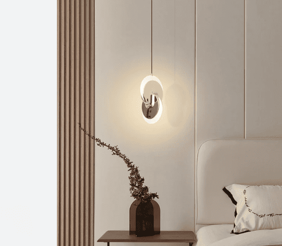 معلقة مفرد كومود سيلفر رمادى ليد غرفة نوم