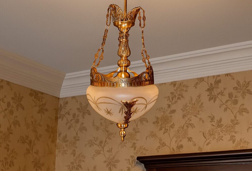 فانوس لوتس نحاس برونز بالزجاج - الصورة 2