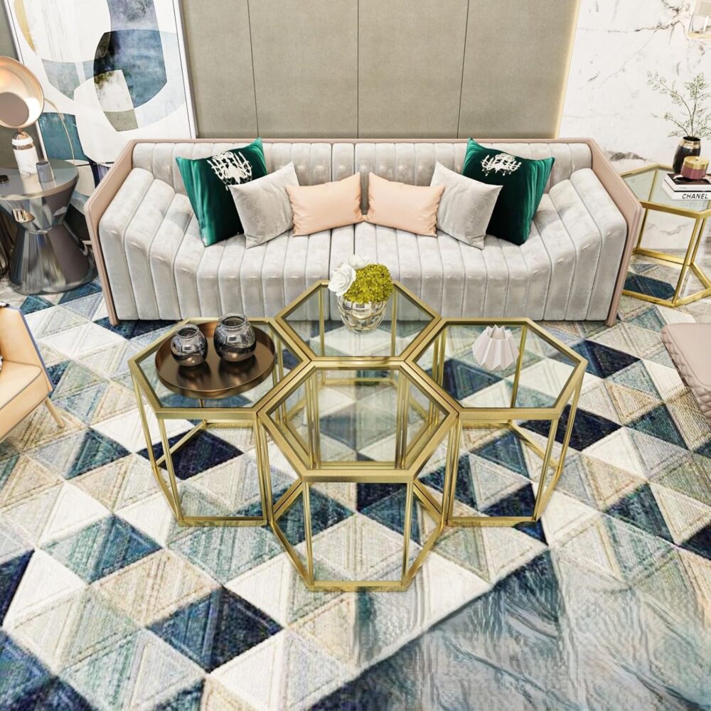 ترابيزة مسدسة استانلس دهبى - الصورة 5