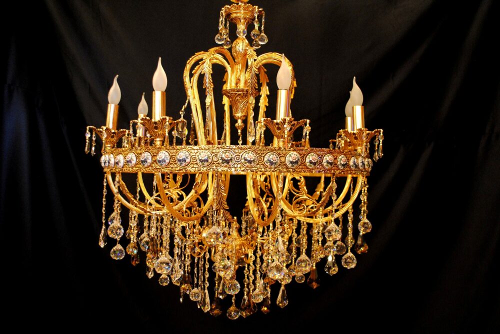 نجفة سيراميك 90 سم نحاس - الصورة 2