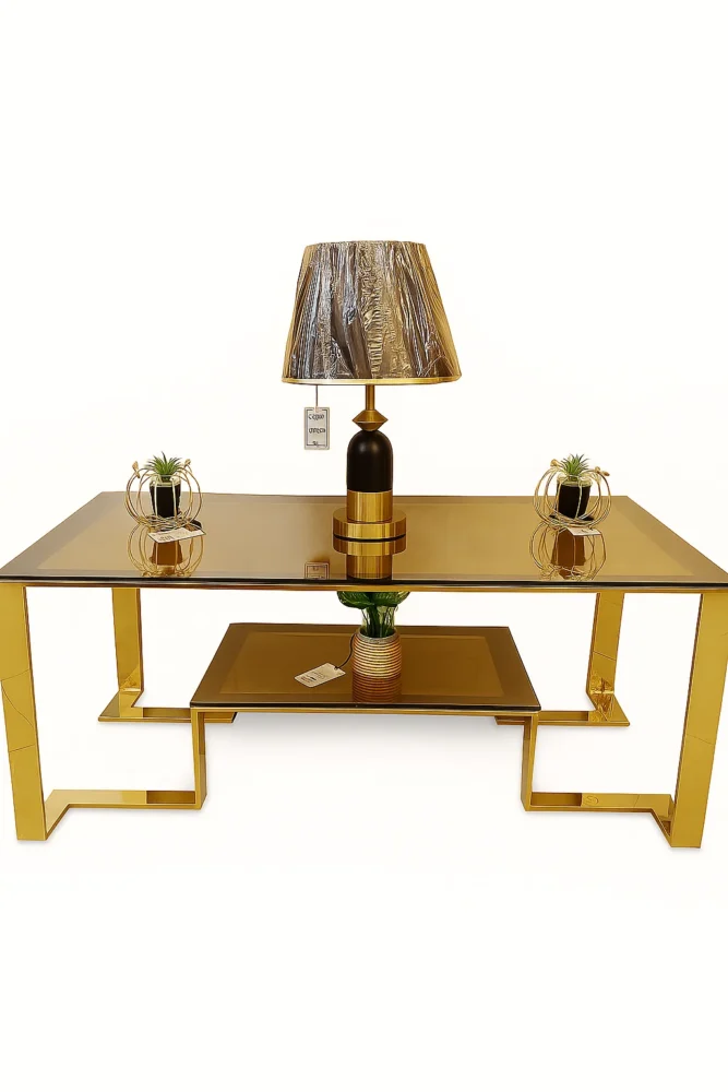 ترابيزة سنتر استانلس دهبى120سم