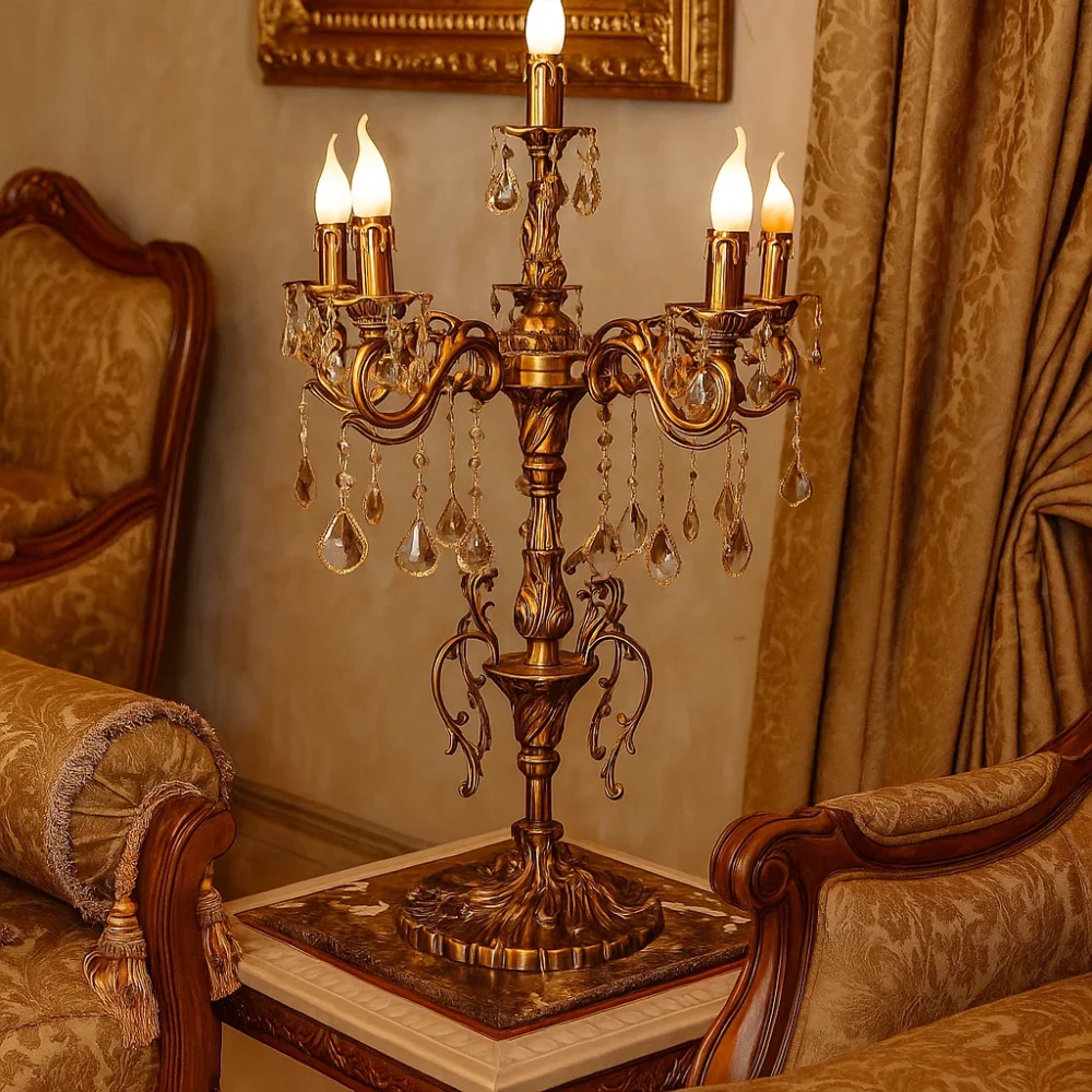 شمعدان 5 دراع تعبان نحاس برونز