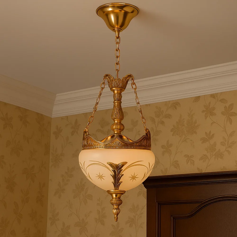 فانوس لوتس نحاس برونز بالزجاج - الصورة 3