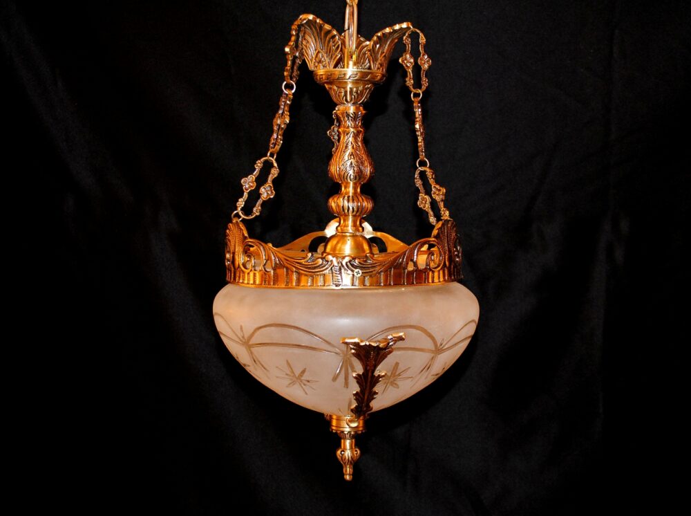 فانوس لوتس نحاس برونز بالزجاج - الصورة 4