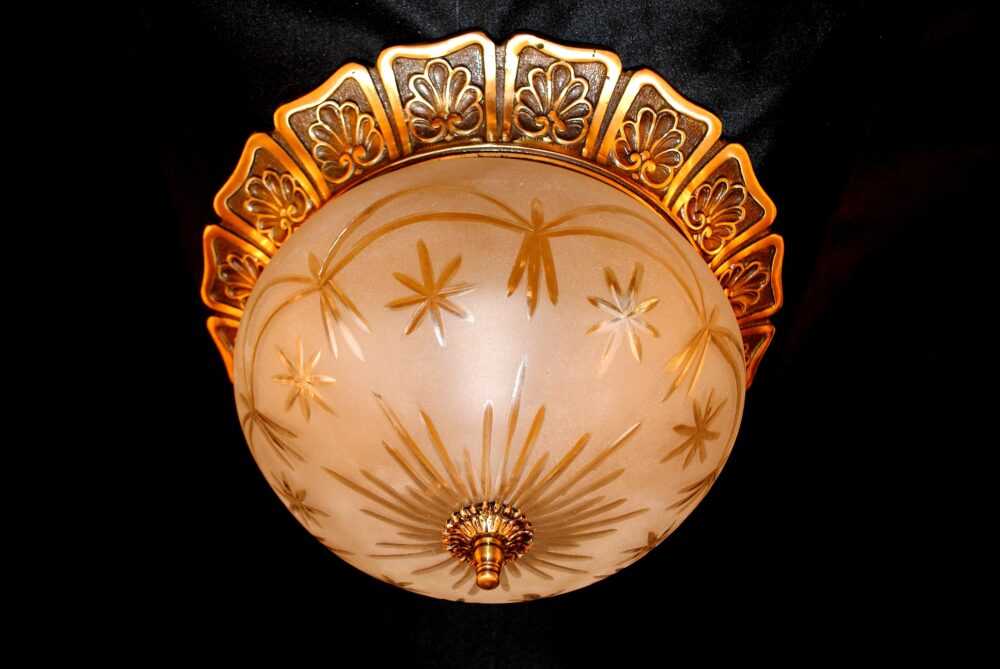 لطش لوتس كبير نحاس بالزجاج - الصورة 2